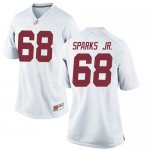 Women's Alabama Crimson Tide #68 Alajujuan Sparks Jr. White Game NCAA College Football Jersey 2403OWVU5